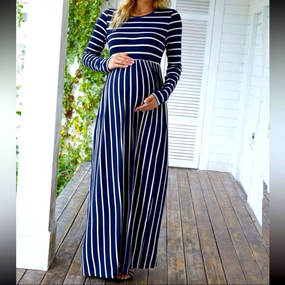 Striped Maternity Dress, Size XL, New Dress